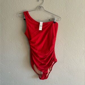 J.Crew Ruched One-Shoulder swimsuit